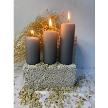Usta Mum 3 Adet Silindir Mum 11-9-7 Cm Çap 4 Cm