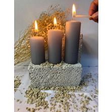 Usta Mum 3 Adet Silindir Mum 11-9-7 Cm Çap 4 Cm