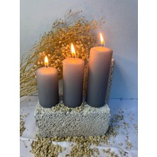 Usta Mum 3 Adet Silindir Mum 11-9-7 Cm Çap 4 Cm