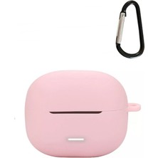 Gpack Xiaomi Redmi Buds 6 Lite Uyumlu Kılıf Mat Kancalı Silikon SF13 Pembe