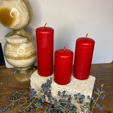 Usta Mum 3 Adet Silindir Mum 11-9-7 Cm Çap 4 Cm