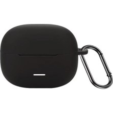 Gpack Xiaomi Redmi Buds 6 Lite Uyumlu Kılıf Mat Kancalı Silikon SF13 Siyah