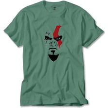 Wakha God Of War Kratos Face Yeşil Tişört