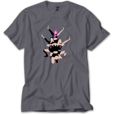 Wakha Blackpink Digital Simple Gri Tişört