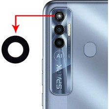 Fodos Tecno Spark 7 Pro Kamera Lensi Cam - Kamera Camı - Yapışkanlı - Kf8 Uyumlu