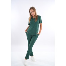 Business Model Soft Likra Ördek Başı Yeşili Doktor Hemşire Hastane Scrubs Üniforma Takımı