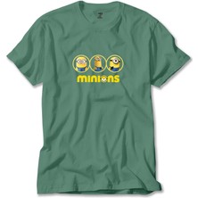 Z zepplin Minions Triple Character Yeşil Tişört