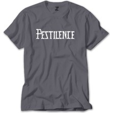 Z zepplin Pestilence Logo Gri Tişört
