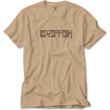 Z zepplin LED Zeppelin Logo 2 Krem Tişört