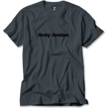 Z zepplin Harley Davidson Logo Type Füme Tişört