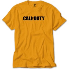 Z zepplin Call Of Duty Black Text Sarı Tişört