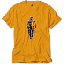 Z zepplin Call Of Duty Skull Warrior Sarı Tişört