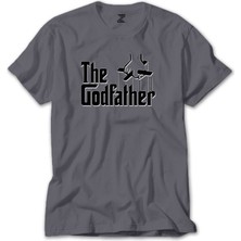 Z zepplin The Godfather Black Text Gri Tişört