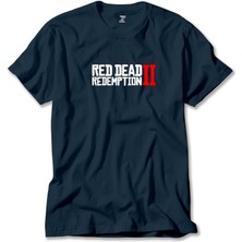 Z zepplin Red Dead Redemption 2 Text Lacivert Tişört