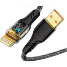 LED Işık Uçlu Sağlam Ip Kablolu USB To Lightning Hızlı Şarj Kablosu