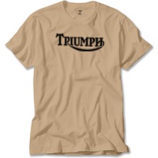 Z zepplin Triumph Motorcycles Logo Krem Tişört