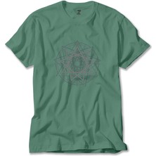 Z zepplin Slipknot Pentagram Symboll Yeşil Tişört