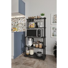 Messer Dekoratif Masivo Mıkrodalga Esspresso 4 Katlı 33 CM x 68 cm Dikdörtgen Çok Amaçlı Raf Siyah