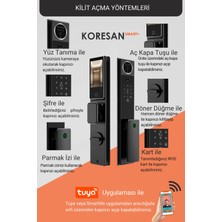 Koresan Tuya Akıllı Kapı Kilidi - Yüz Tanıma - Parmak Izi - Wifi - Parola - Ak2 Model