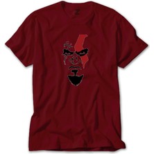 Z zepplin God Of War Kratos Face Kırmızı Tişört