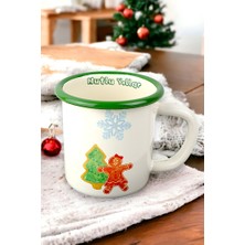 İnci Emaye Emaye Kupa Bardak Camp Kamp Mug Fincan Kahve, Yılbaşı, Hediye, Yeni Yıl 270ML