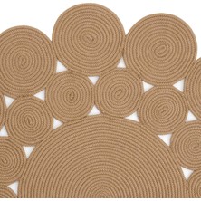 Cool Halı Luke 433 Naturel Yuvarlak Halı Bohem Örgü Hasır Kilim Dekoratif Mutfak Balkon Banyo Halısı