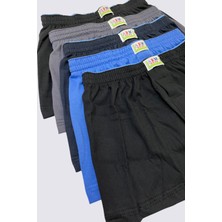 Karışık Renkli Erkek Çocuk Boxer 5'li Paket Düz Klasik Rahat Kesim %100 Pamuklu