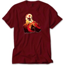 Z zepplin God Of War Kratos Siluet Kırmızı Tişört