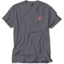 Z zepplin Los Angeles Lakers Logo Gri Tişört