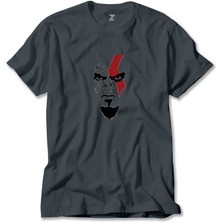 Z zepplin God Of War Kratos Face Füme Tişört