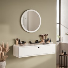 L'occi Concept Claria Aynalı Duvara Monte Makyaj Masası Kapaklı Beyaz Cl2-W