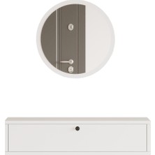 L'occi Concept Claria Aynalı Duvara Monte Makyaj Masası Kapaklı Beyaz Cl2-W