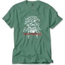 Z zepplin Iron Maiden Long Sleeve Yeşil Tişört