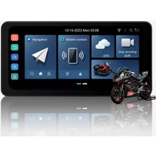 Dark Moto Smart Ultra Android 12 Navigasyon Carplay / Android Auto / Çift 1080P Kameralı, Sım Kart Destekli 6.3" Motosiklet Multimedya Ekranı (DK-VA-M200)