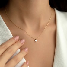 Mielo Jewellery 14 Ayar Rose Altın Kalp Kolye