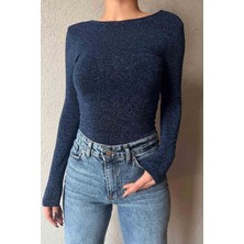 Pubblica Kadın Sırtı Açık Pırıltılı Bodysuit