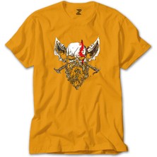 Z zepplin God Of War Skull Kratos Sarı Tişört