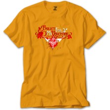 Z zepplin Bullet Gor My Valentine Skull Classic Sarı Tişört