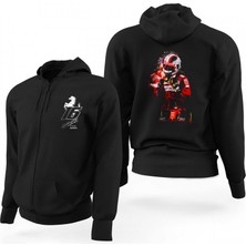 Z zepplin F1 Charles Leclerc Ferrari Siyah Fermuarlı Limited Edition Kapşonlu Sweatshirt