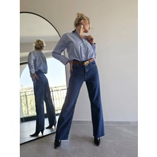 Wish&Moon Kadın Mavi Straight Jeans