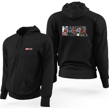 Z zepplin Marvel Spiderman In Post Siyah Fermuarlı Limited Edition Kapşonlu Sweatshirt