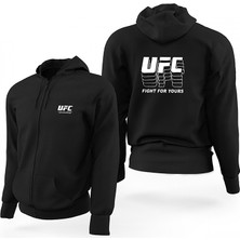 Z zepplin Ufc Fight For Yours Limited Edition Kapşonlu Sweathsirt Siyah Fermuarlı Limited Edition Kapşonlu Sweatshirt