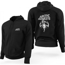 Z zepplin Arctic Monkeys Monkey Siyah Fermuarlı Limited Edition Kapşonlu Sweatshirt
