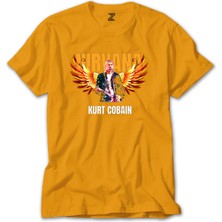 Z zepplin Nirvana Kurt Cobain Guitar Angel Sarı Tişört