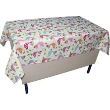 Kuş Desenli Öğretmen Masa Örtüsü (Pamuklu-Düz)