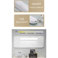 Şarjlı Mıktantıslı Işık Micro USB Kablosuz LED 3 Farklı Işık Martı Aplik -1-2-4- 8-10 Adet