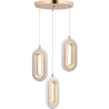 Istanbul Avize Beta 3'lü Gold Ledli Modern 3 Renk LED Avize