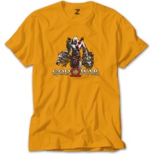 Z zepplin God Of War Kratos Lion Sarı Tişört