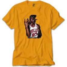 Z zepplin Micheal Jordan Bulls 23 Sarı Tişört