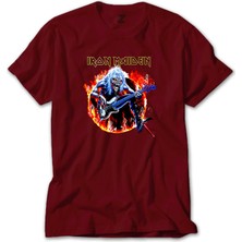 Z zepplin Iron Maiden Fire Kırmızı Tişört